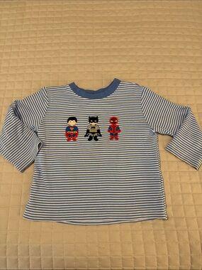 Claire and Charlie size 3 super hero striped long sleeve tee